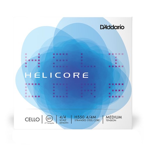DAddario H550 4/4M Helicore Cello String Set in Fourths Tuning Medium Tension