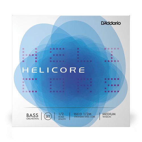 DAddario H610 1/2M Helicore Orchestral Double Bass String Set Medium Tension