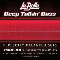 La Bella 760N-CB 6-Corde Black Nylon Bass 029/128