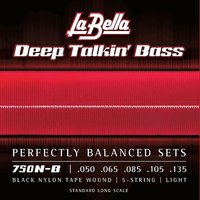 La Bella 760N-B 5-Saiter Black Nylon Bass 060/128