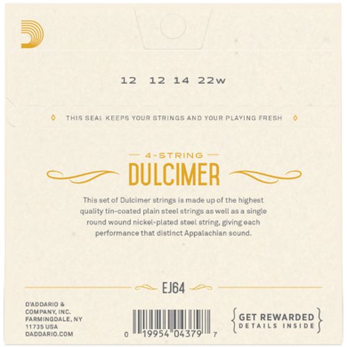 DAddario EJ64 Dulcimer - 4-Cuerdas