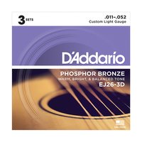 DAddario EJ26-3D Phosphor Bronze - Pack di 3 set !!