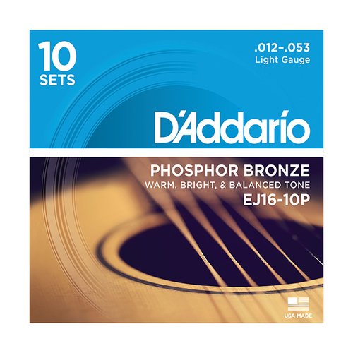 DAddario EJ16-10P Cuerdas Phosphor Bronze - Pack de 10 juegos !!