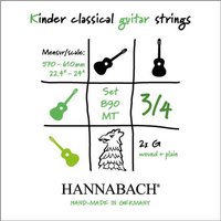 Hannabach 890 Cuerdas sueltas para guitarra para nios 3/4