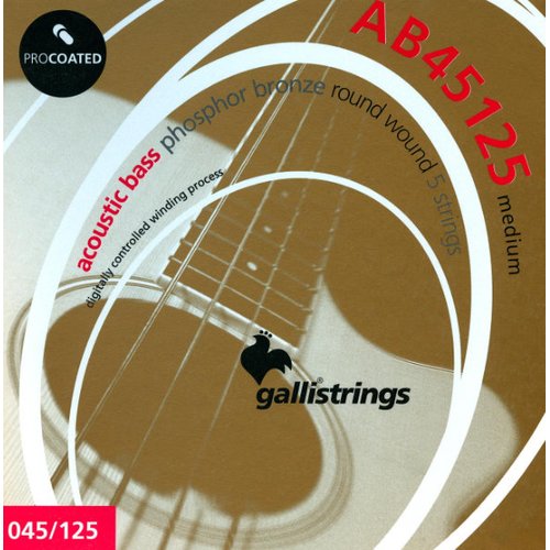 Galli AB45125 ProCoated Phosphor Bronze Acoustic Bass Medium 5-Cordes
