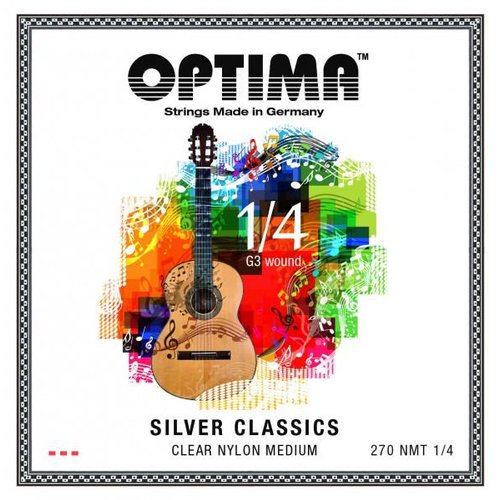 Optima 270 Silver Classics Set Nylon 1/4 Childrens Guitar G3 Wound