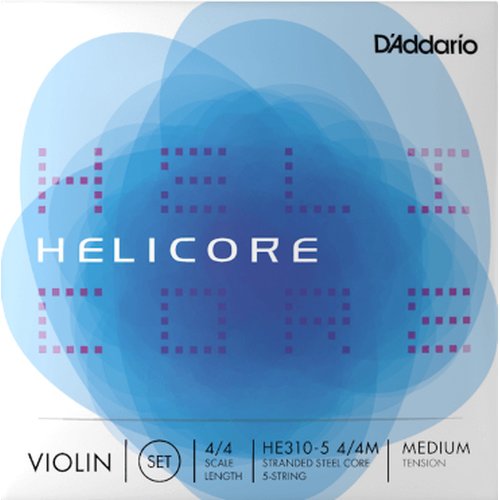 DAddario HE310-5 4/4M Helicore violin string set medium tension, 5 strings