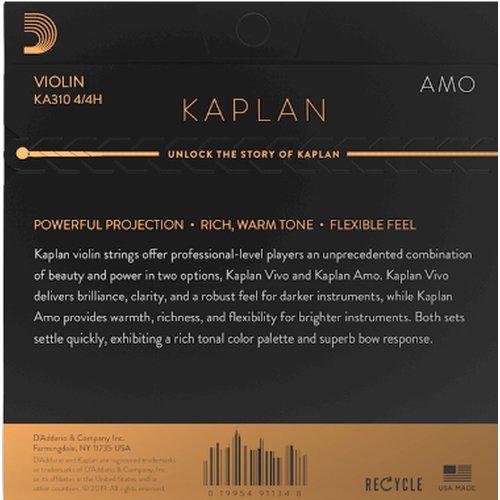DAddario KA310 4/4H Kaplan Amo jeu de cordes pour violon Heavy