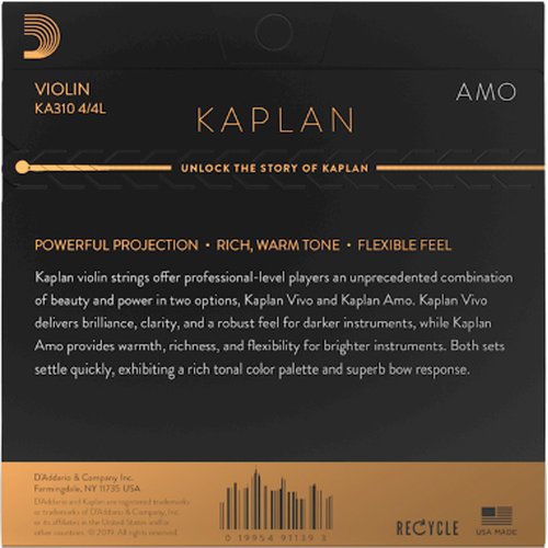 DAddario KA310 4/4L Kaplan Amo violin string set light tension