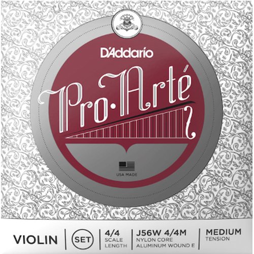 DAddario J56 4/4M Pro Arte Jeu de cordes pour violon Medium Tension