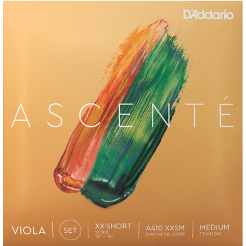 DAddario A410 XXSM Ascent Viola Set, Extra-Extra-Short Scale, Medium Tension