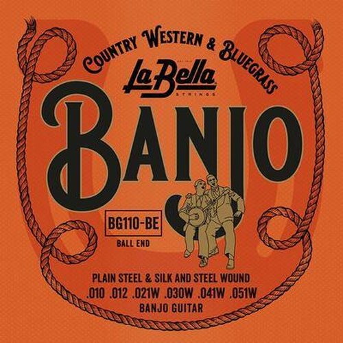 La Bella L-BG110-BE Juego de cuerdas para banjo de guitarra de 6 cuerdas