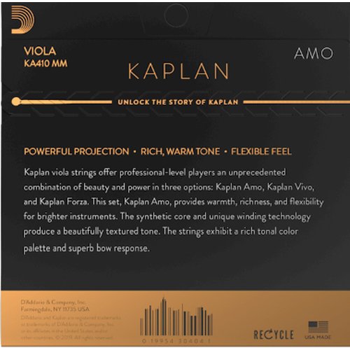 DAddario KA410 MM Kaplan Amo Cordes pour alto, Medium Scale, Medium Tension