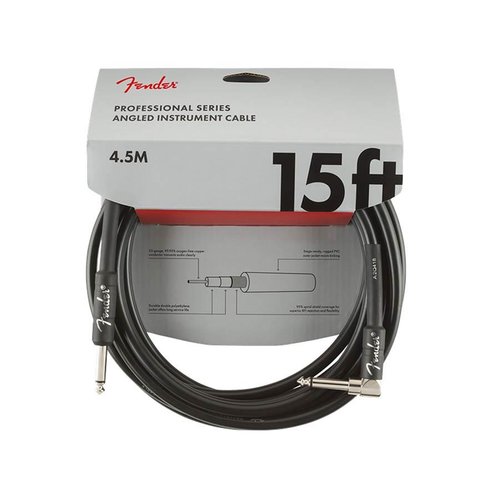 Fender Professional Series Guitar cable 15ft, black, 1x angle
