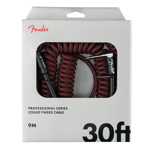 Fender Professional Series Cavo a spirale da 30 piedi, tweed rosso, 1x angolo