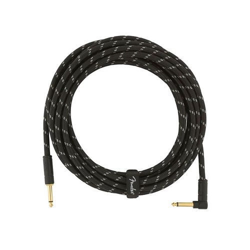 Fender Deluxe Series Guitar cable, 18,6ft, 1x angled, black tweed