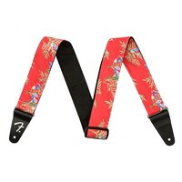 Fender Hawaiian guitar strap, red floral