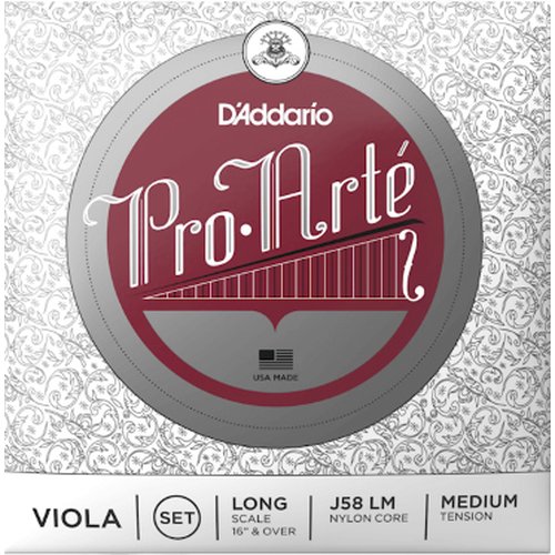 Juego de viola DAddario J58 LM Pro-Arte, Long Scale, Medium Tension
