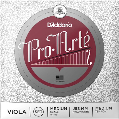 Juego de viola DAddario J58 MM Pro-Arte, Long Scale, Medium Tension