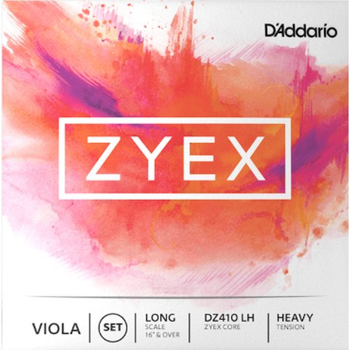Juego de viola DAddario DZ410 LH Zyex, Long Scale, Heavy Tension