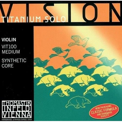 Thomastik-Infeld Jeu de cordes pour violon 4/4 Vision Titanium Solo Synthetic Core, VIT100 (moyen)