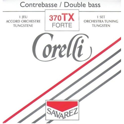 Corelli Set di corde per contrabbasso con accordatura orchestrale in tungsteno, 370TX (extra forte)